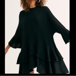 Free people beach sweet rose tunic black